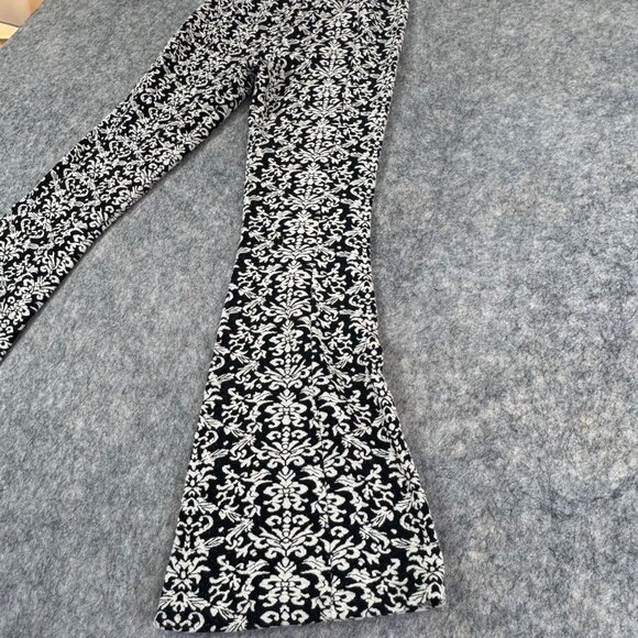By Anthropologie Flare Pants High Waist Stretch Black White Boho Sz XS - Picture 11 of 13